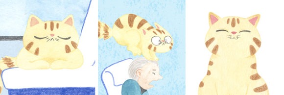 El tren blau, Crüilla, Mar Villar, diseño de personajes, álbum infantil ilustrado, diseño de gato, diseño de personaje de gato, ilustración de personajes,
