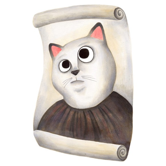 Inktober 2019, ilustración de gato, ilustración a tinta, historia del arte, Ecce Homo de Borja, Doña Cecilia,