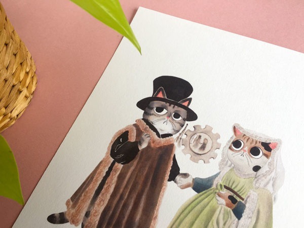 El matrimonio Arnolfini, Jan Van Eyck, ilustracion de gatos, comprar ilustracion de gatos,