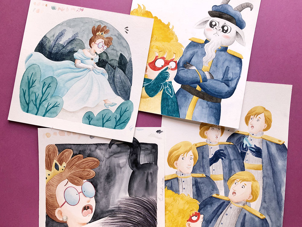 Ilustraciones finales para el libro infantil ilustrado Agente Ricitos: Misión Princesa